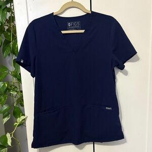 FIGS Women's Deep Blue Short Sleeve Top